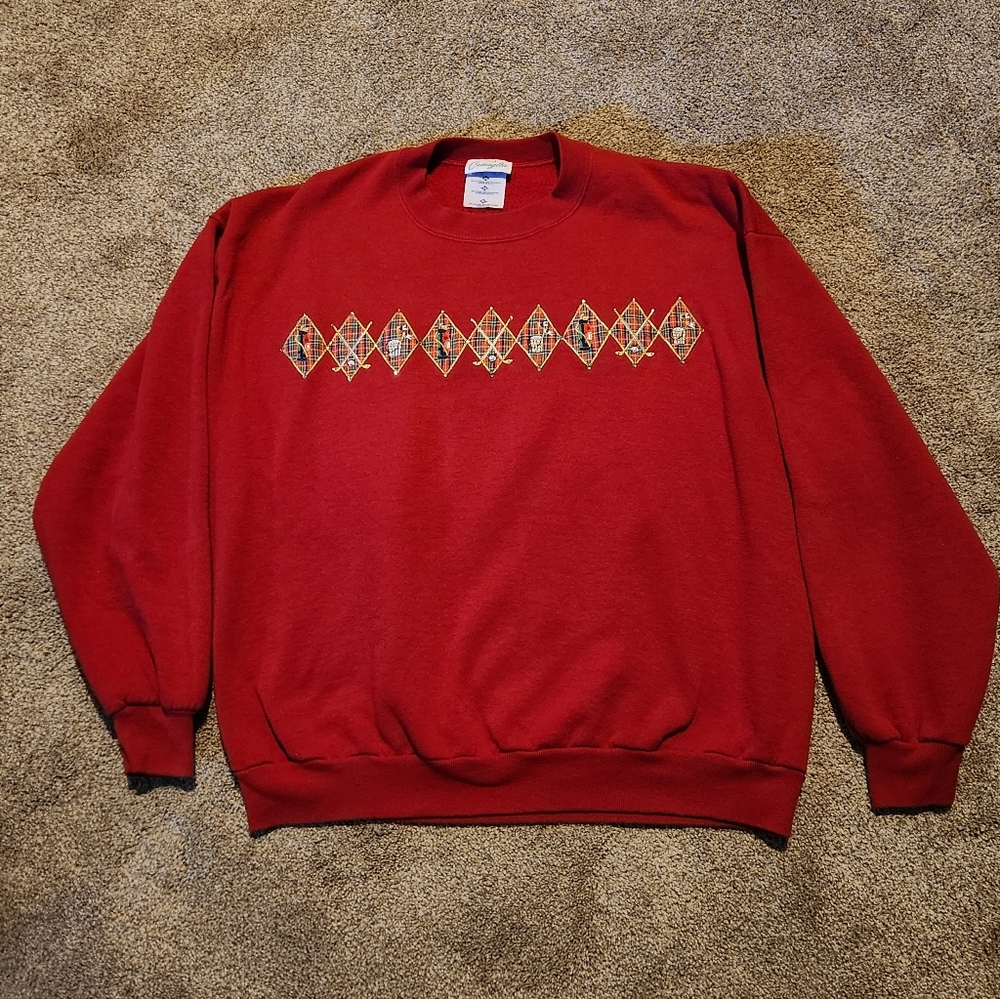 Vintage Women's Golf Diamond Pattern Crewneck Size XL